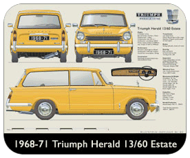 Triumph Herald Estate 13/60 1968-71 Place Mat, Small